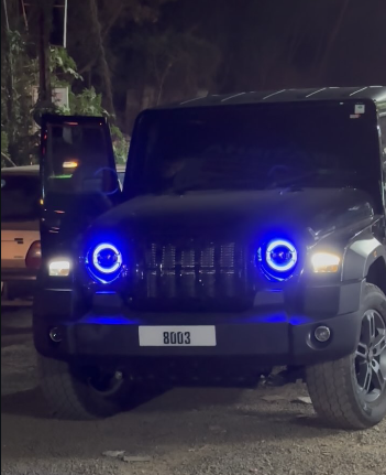 Halo headlamps and a finished front end, ready to leave the workshop.